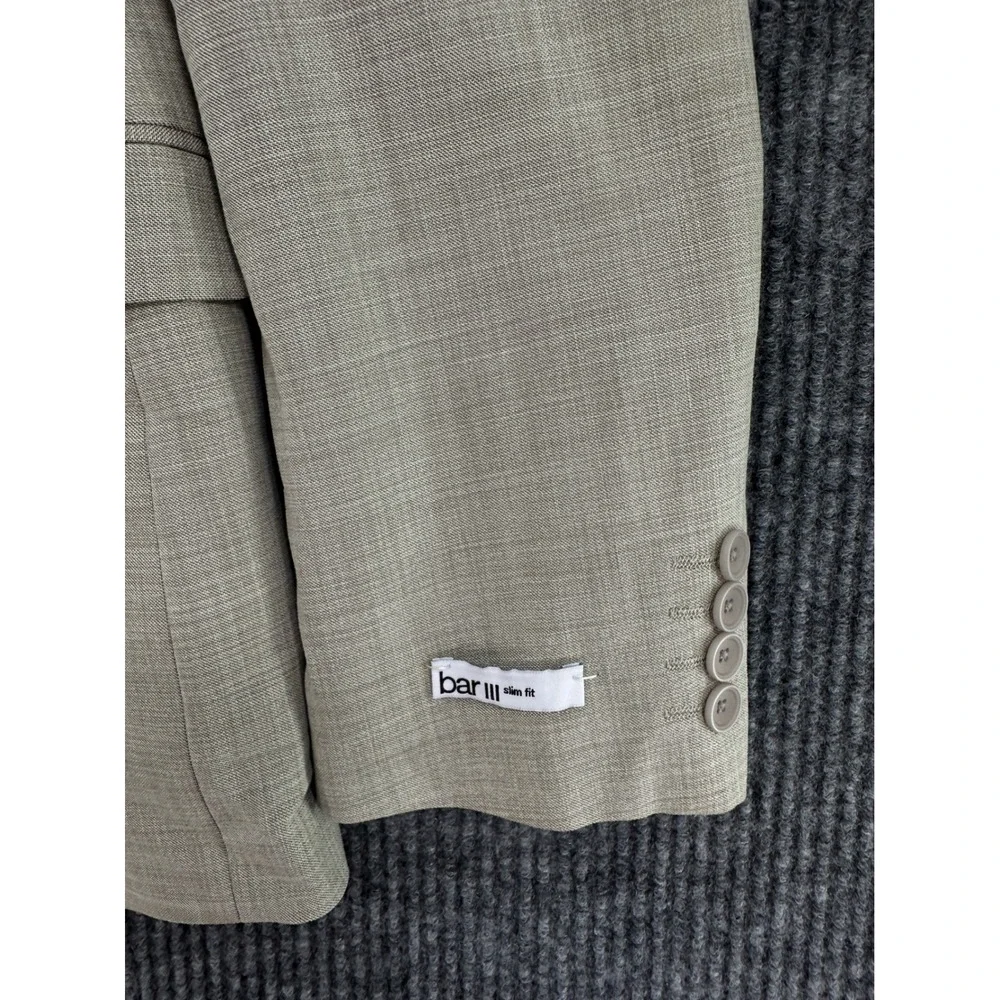 Bar III Blazer Mens 38R Cream New Slim Fit Stretch Two Button Sport Coat